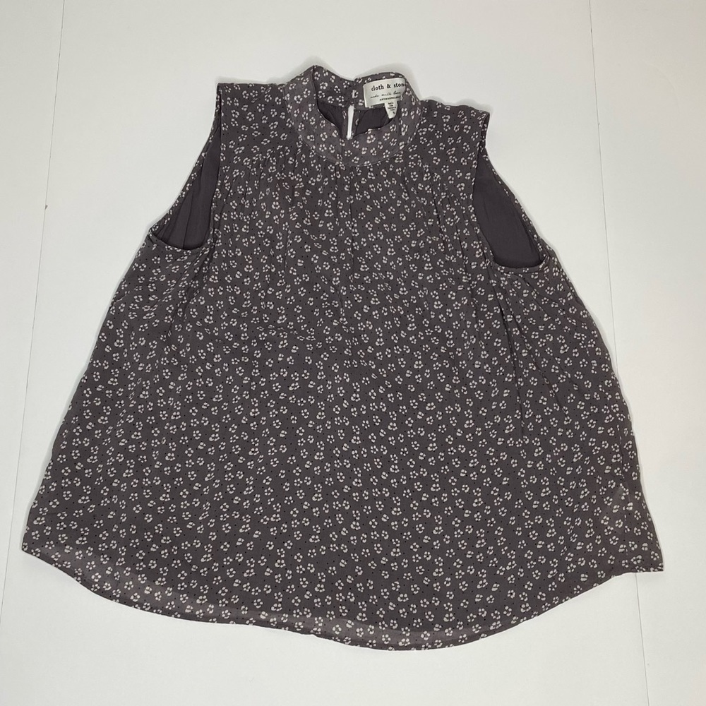 NWT Anthropologie Cloth and Stone Liane Floral Blouse Gray Motif Sz S - Picture 7 of 14